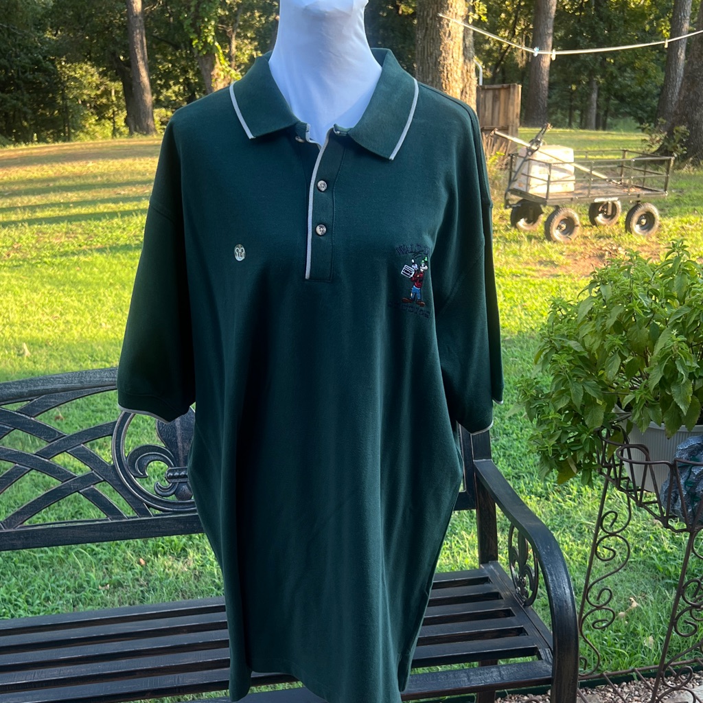 Nwt Disney Mens Green Polo Shirt757